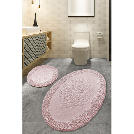 Lot de 2 Tapis de Bain - 50 x 60 cm et 60 x 100 cm - Multicolore