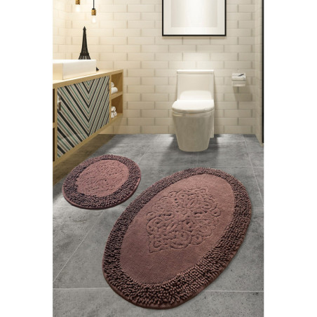 Lot de 2 Tapis de Bain - 50 x 60 cm et 60 x 100 cm - Multicolore
