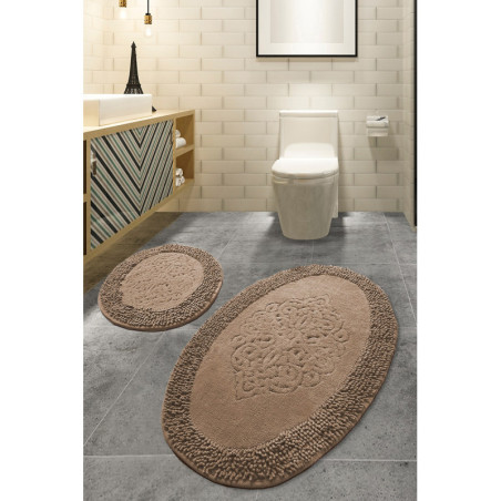 Lot de 2 Tapis de Bain - 50 x 60 cm et 60 x 100 cm - Multicolore