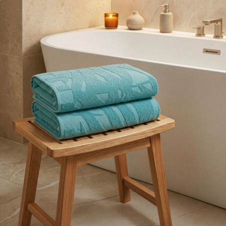 Lot de 2 Draps de Bain - 70 x 140 cm - 400 g/m² - Turquoise
