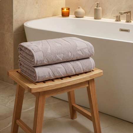 Lot de 2 Draps de Bain - 70 x 140 cm - 400 g/m² - Gris