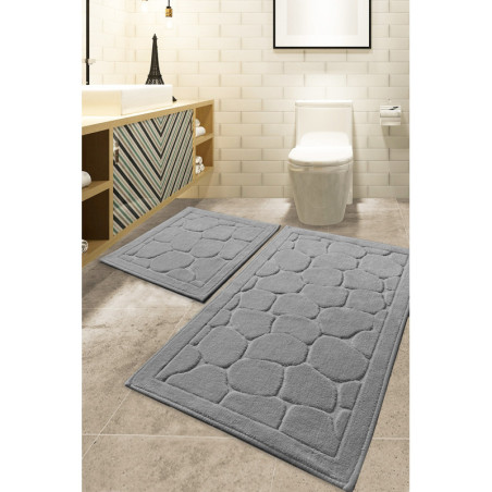 Lot de 2 Tapis de Bain - 50 x 60 cm et 60 x 100 cm - Multicolore