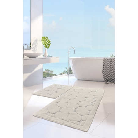 Lot de 2 Tapis de Bain - 50 x 60 cm et 60 x 100 cm - Multicolore