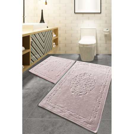 Lot de 2 Tapis de Bain - 50 x 60 cm et 60 x 100 cm - Multicolore