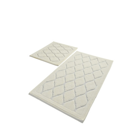Lot de 2 Tapis de Bain - 50 x 60 cm et 60 x 100 cm - Écru