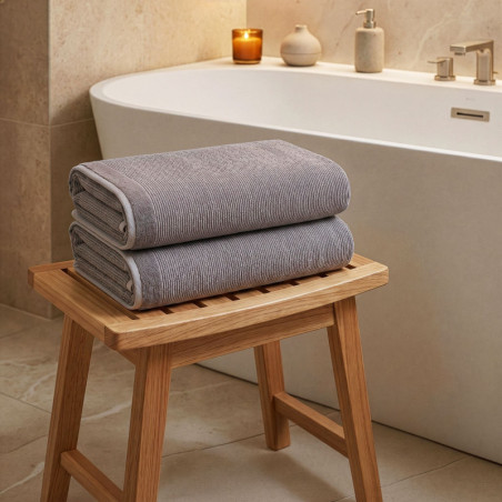 Lot de 2 Draps de Bain - 75 x 155 cm - Beige
