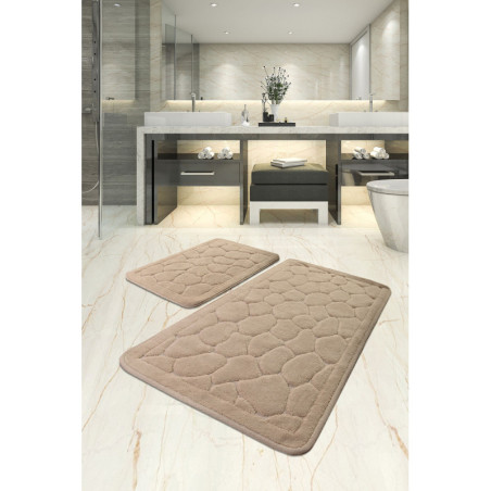 Lot de 2 Tapis de Bain - 50 x 60 cm et 60 x 100 cm - Multicolore