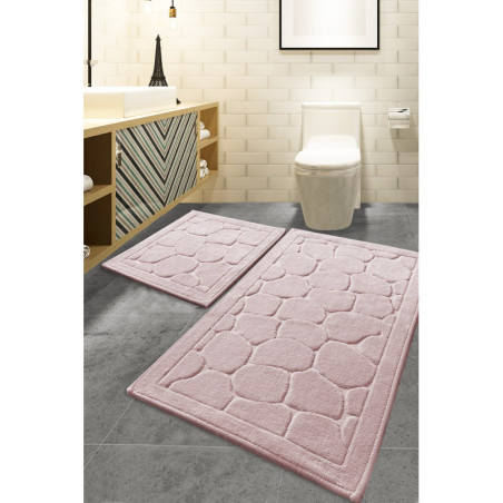Lot de 2 Tapis de Bain - 50 x 60 cm et 60 x 100 cm - Multicolore