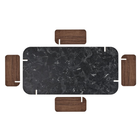 Table Basse - 147 x 35 x 87 cm - Décor Noyer