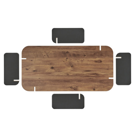 Table Basse - 147 x 35 x 87 cm - Décor Pin Atlantique et Anthracite