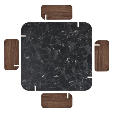 Table Basse - 117 x 35 x 117 cm - Décor Noyer
