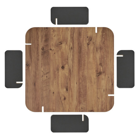 Table Basse - 117 x 35 x 117 cm - Décor Pin Atlantique et Anthracite