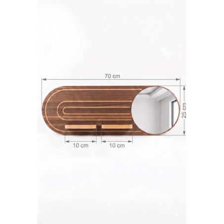 Étagère Murale - 70 x 25 x 10 cm - Décor Wengé