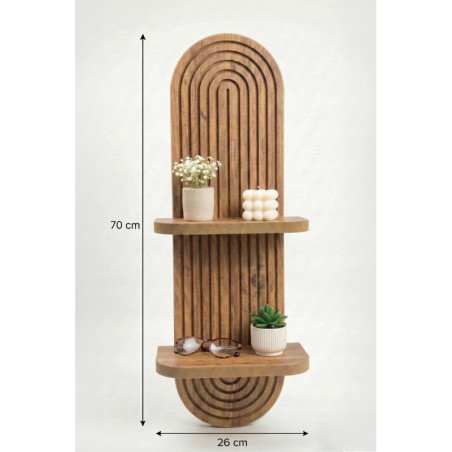 Étagère Murale en MDF - 26 x 70 x 13 cm - Coloris Chêne