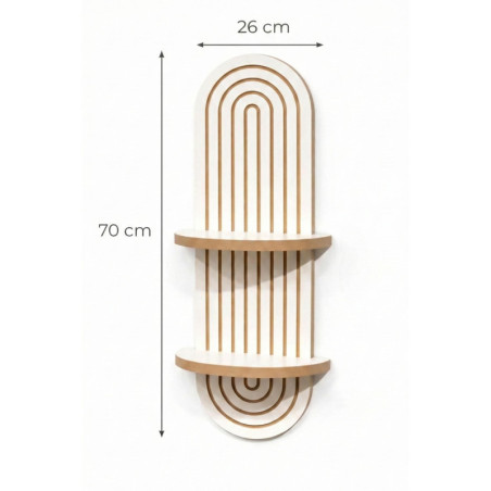 Étagère Murale en MDF - 26 x 70 x 13 cm - Coloris Blanc