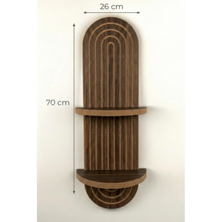 Étagère Murale en MDF - 26 x 70 x 13 cm - Coloris Wengé