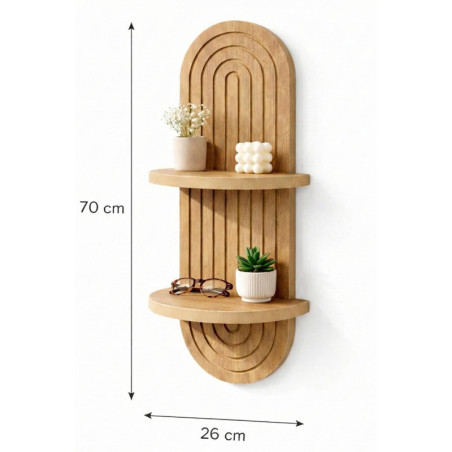 Étagère Murale en MDF - 26 x 70 x 13 cm - Coloris Chêne
