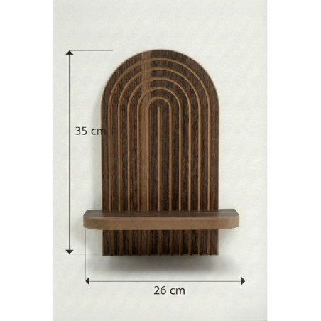 Étagère Murale en MDF - 26 x 35 x 13 cm - Coloris Wengé