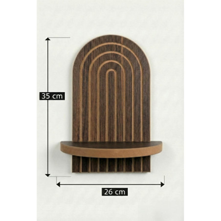 Étagère Murale en MDF - 26 x 35 x 13 cm - Coloris Wengé