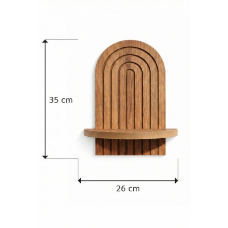 Étagère Murale en MDF - 26 x 35 x 13 cm - Coloris Chêne