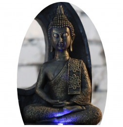 Statuette décoration Bouddha Thaï Penseur en résine Bronze - H20 cm