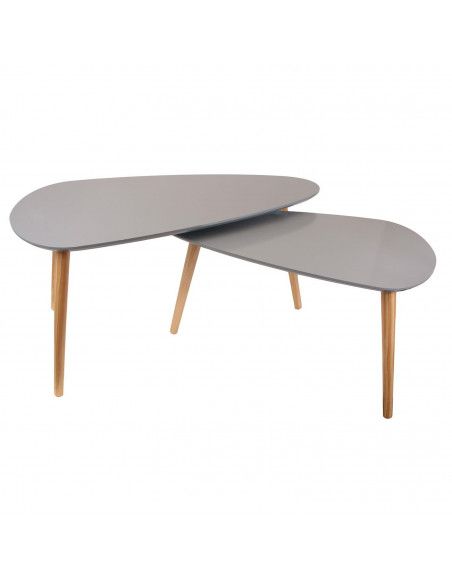 Tables galets gigognes - Lot de 2 - Gris