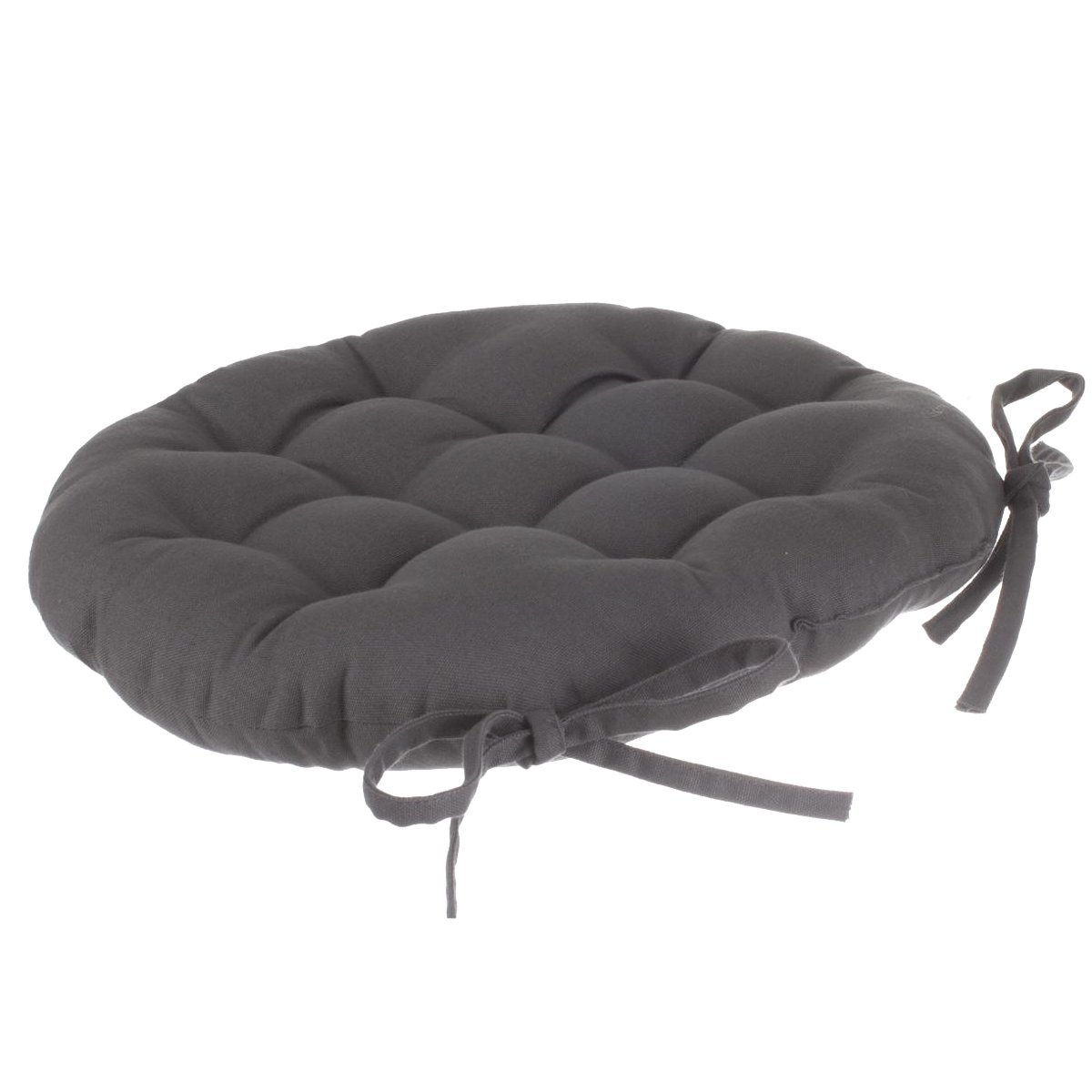 Lot de 6 galettes de chaise ronde en coton coloris taupe - Diamètre 38 cm -  Cdiscount Maison