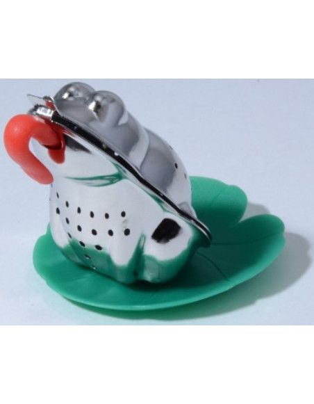 Infuseur à thé grenouille en inox - Avec mini plateau nénuphar