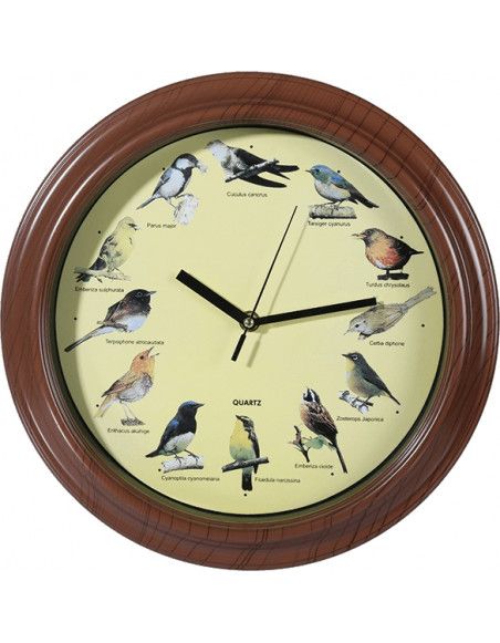 Horloge aux voix d'oiseaux - 33 cm - Plastique