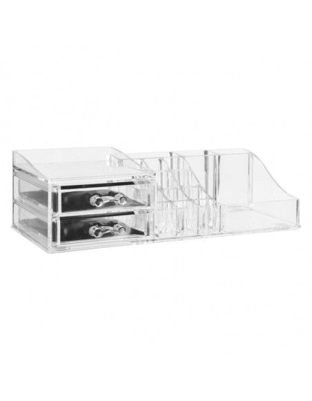 Organiseur make-up 17 compartiments - 30,5 x 15,3 x 9 cm - Polystyrène transparent