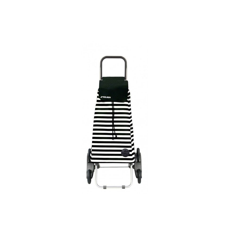 Chariot de marché Marina 6 roues - Rolser - 47,5 x 39,5 x 105 cm - Polyester - Noir et blanc