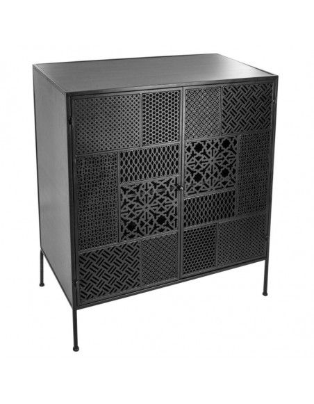 Buffet 2 portes Teeco - 80 x 40 x 91 cm - Fer - Noir