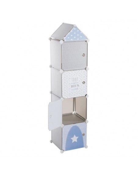 Rangement colonne - 34 x 140 x 32 cm - Blanc