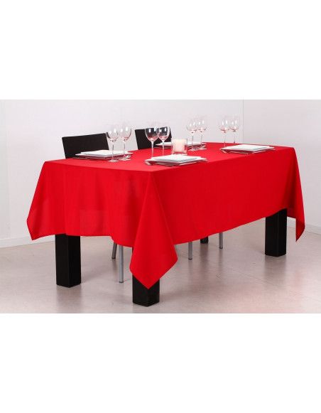 Nappe anti taches rectangulaire 140 x 240 cm - Rouge