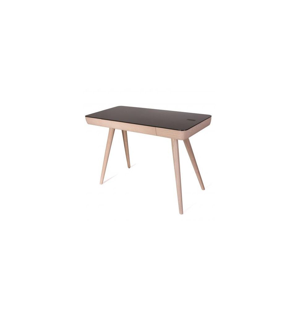 Bureau connecté avec enceinte bluetooth - 110 x 50 x 75 cm - Bois - Noir