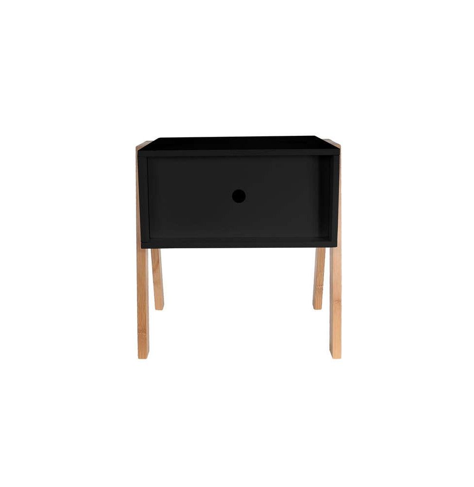 Chevet empilable - 44 x 35 x 45,3 cm - Bois - Noir