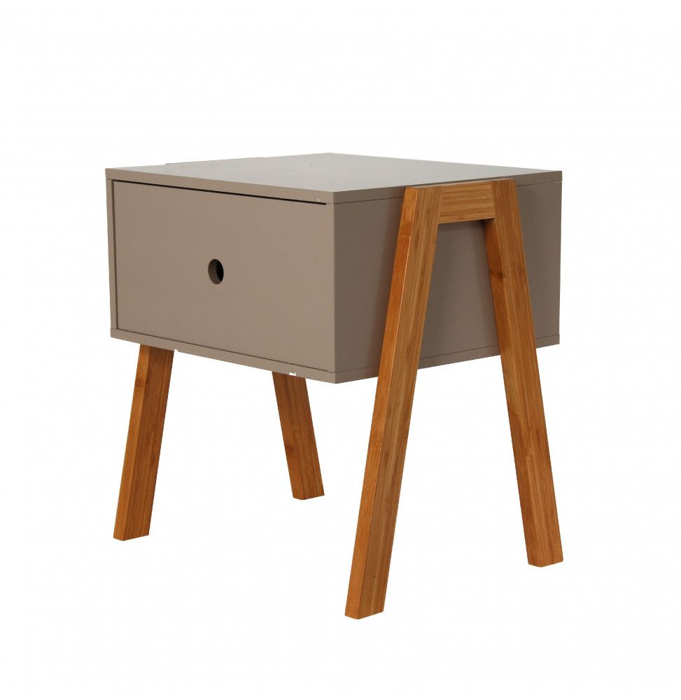 Chevet empilable - 44 x 35 x 45,3 cm - Bois - Marron