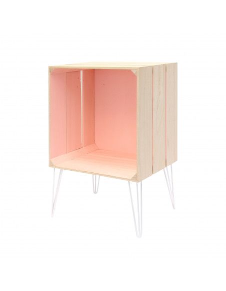 Meuble cagette - 40 x 29,5 x 60 cm - Bois - Rose