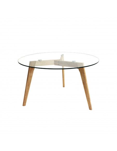 Table ronde - 45 x 80 cm - Bois - Transparent