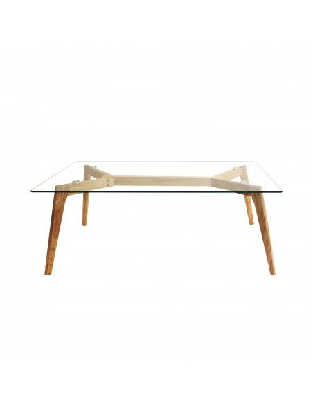 Table rectangulaire - 110 x 60 x 45 cm - Bois - Transparent