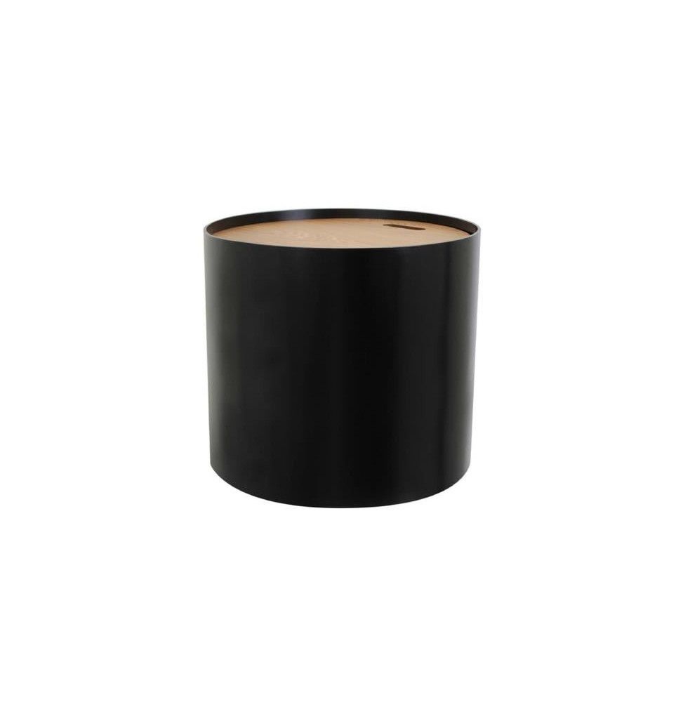 Table coffre - 48 x 43 cm - Bois - Noir