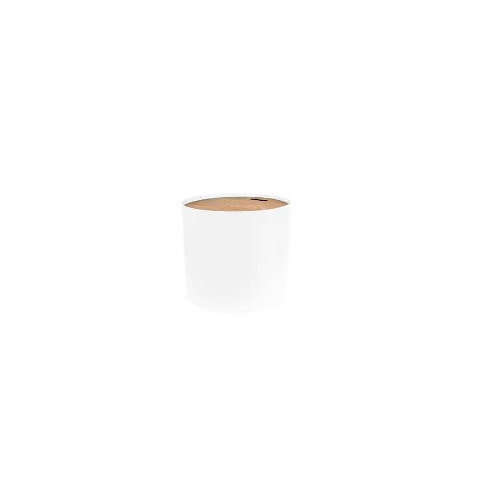 Table coffre - 48 x 43 cm - Bois - Blanc