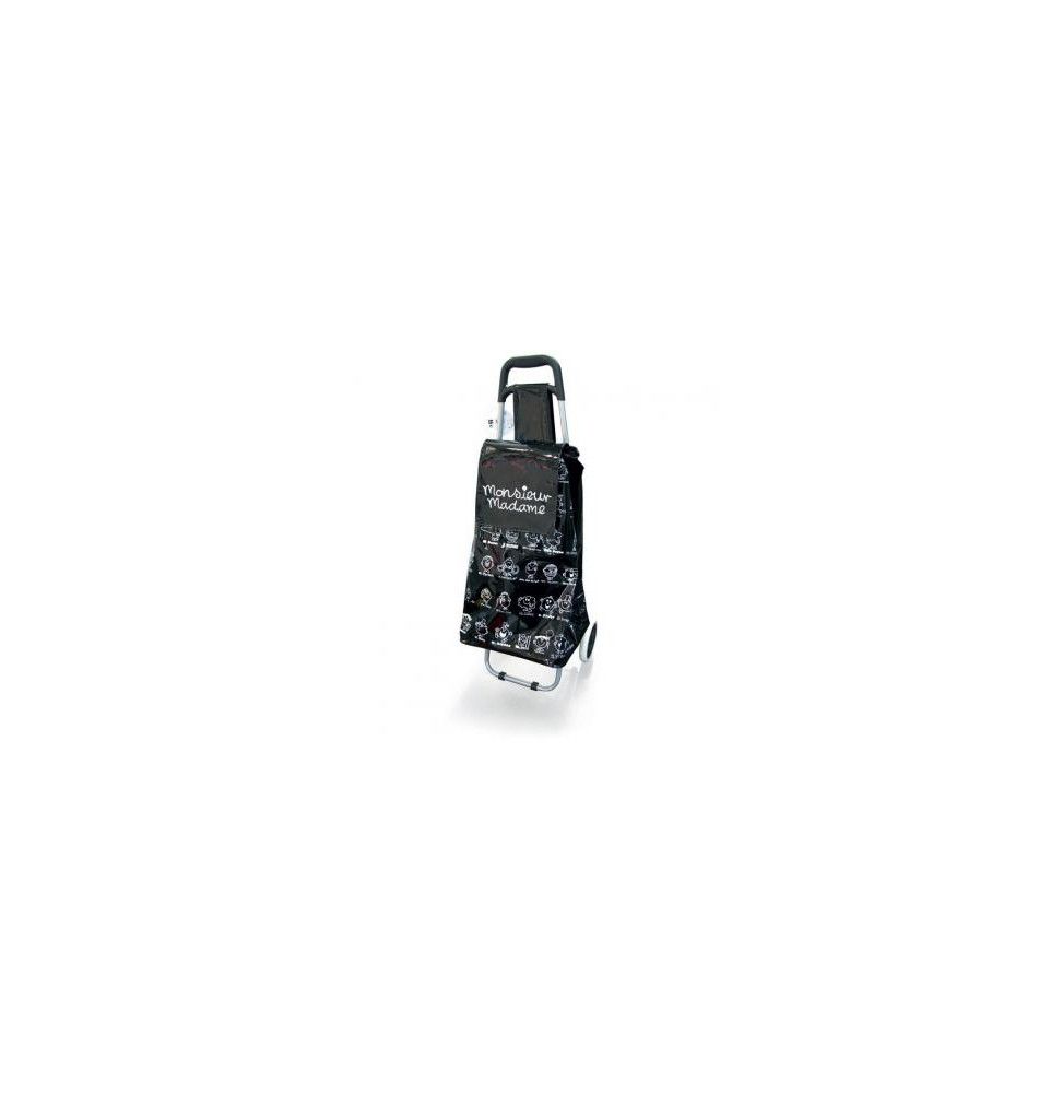 Chariot de Courses Monsieur & Madame® - 37 x 31 x 95 cm - Noir