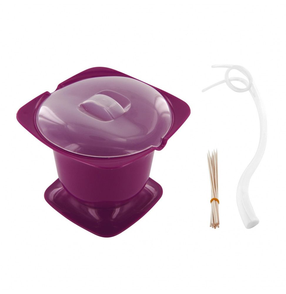 Fondue micro-ondes sucrée et salée - 15,5 x 12 cm - Plastique - Violet
