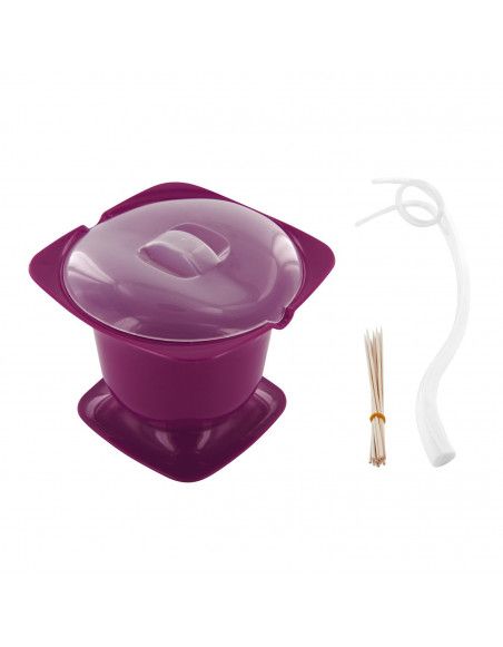 Fondue micro-ondes sucrée et salée - 15,5 x 12 cm - Plastique - Violet