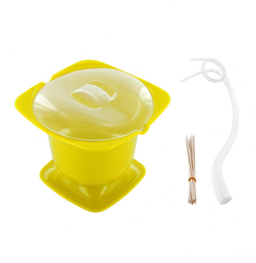 Fondue micro-ondes sucrée et salée - 15,5 x 12 cm - Plastique - Jaune