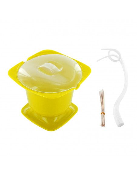 Fondue micro-ondes sucrée et salée - 15,5 x 12 cm - Plastique - Jaune