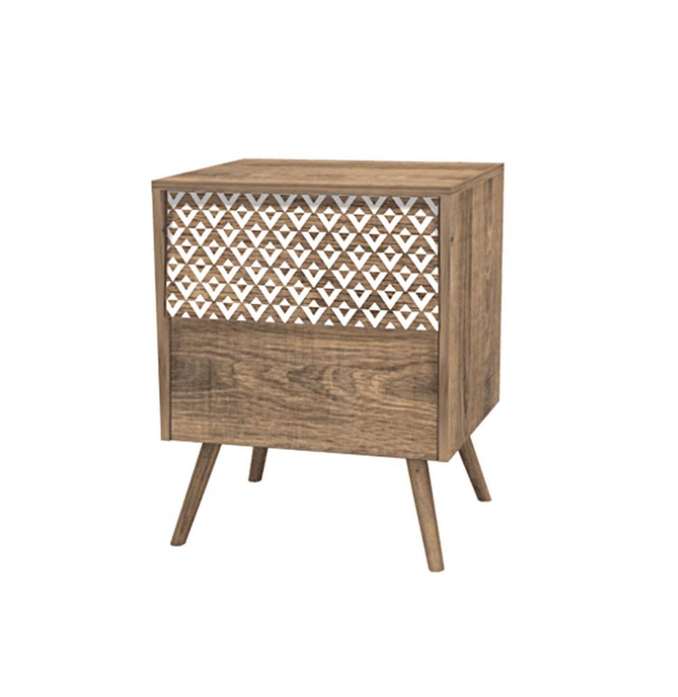 Chevet 2 tiroirs Stockholm - 47,7 x 60,4 cm - Bois - Marron
