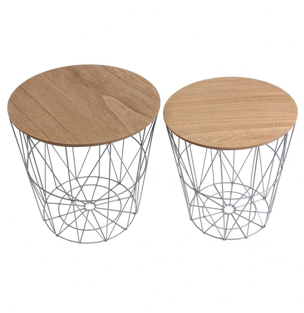 Tables filaires - Bois - Gris