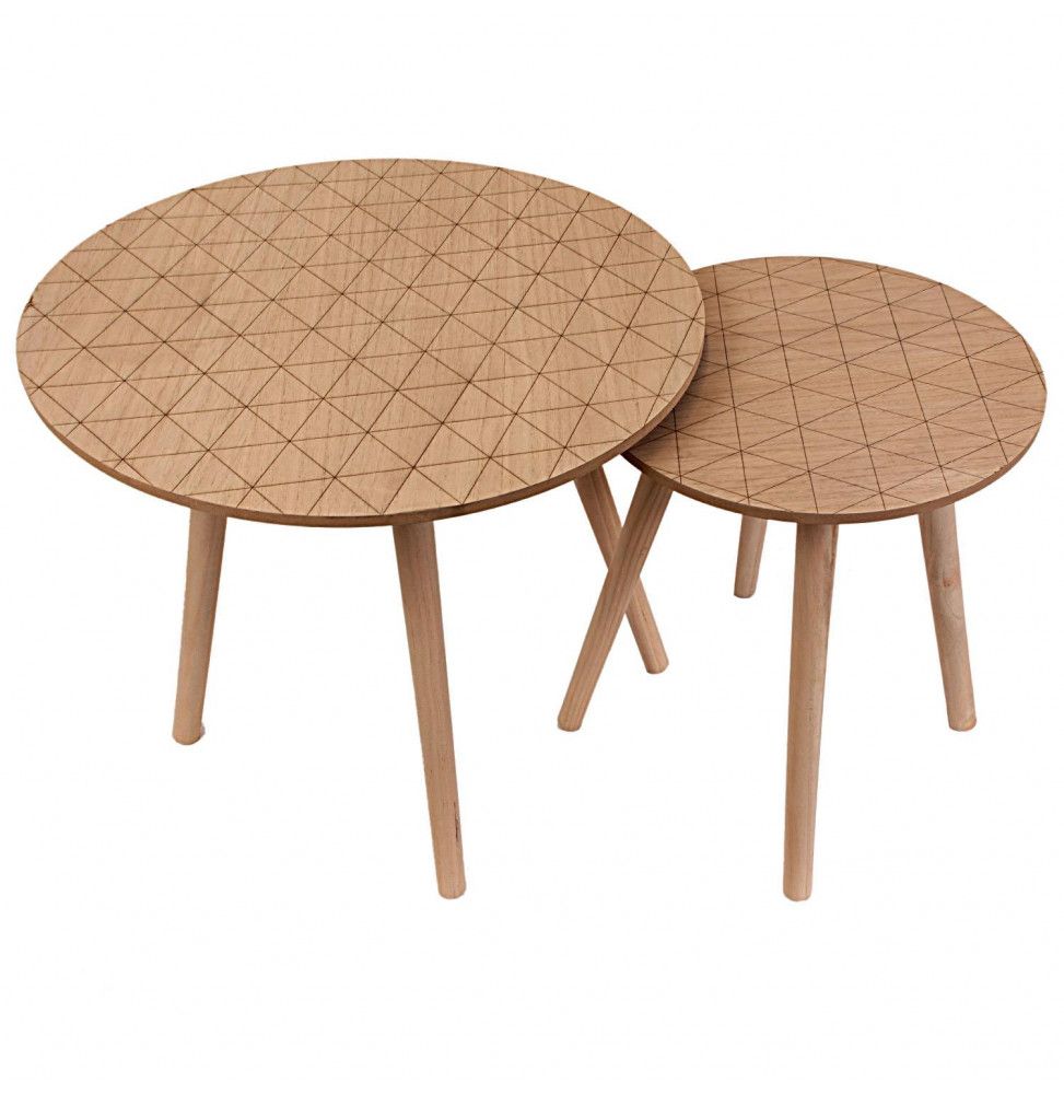 Tables rondes gigognes - Bois - Beige